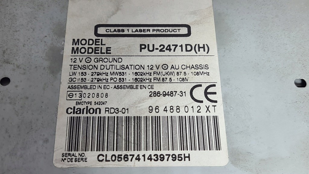 фото №3, Peugeot 307 807 c8 радіо радіопрогравач cd 96488012xt