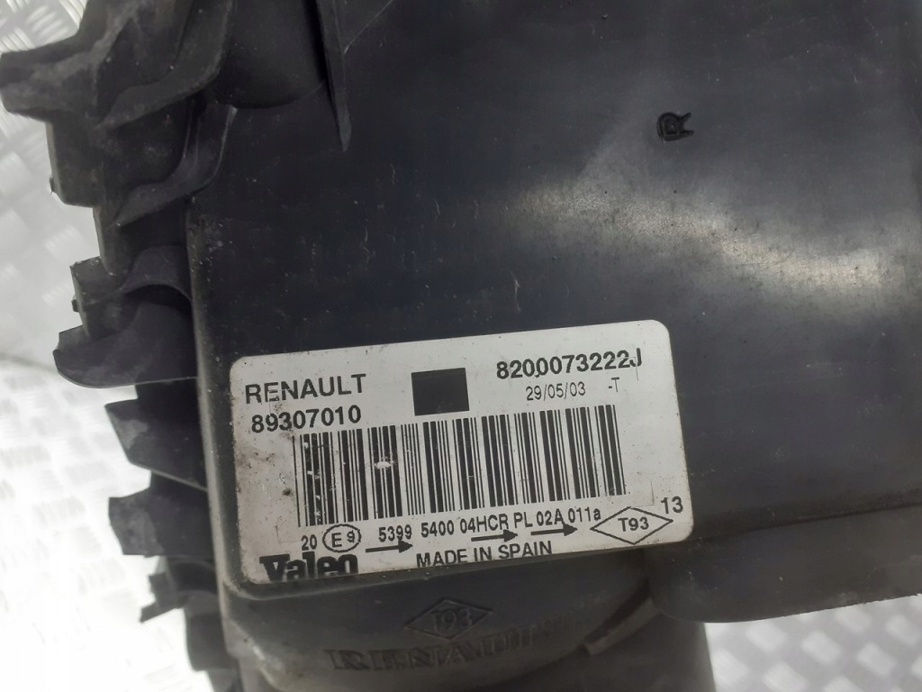 фото №4, Лампа ліва передня renault megane ii 1.6 8200073222j