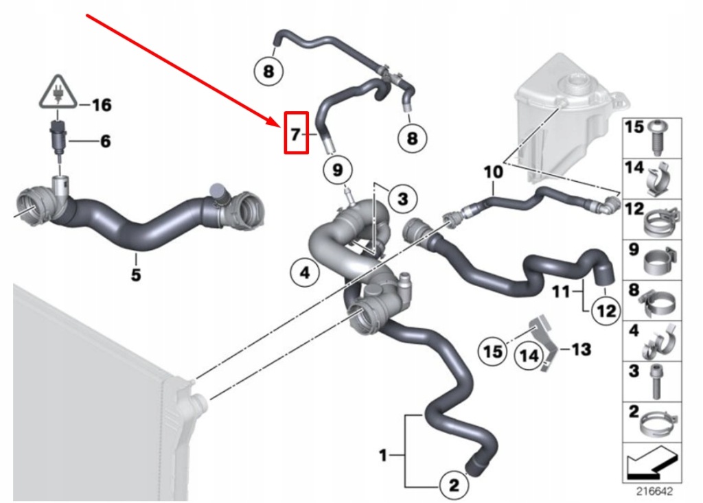 Купити Патрубок зливний рідина охолоджуючий двигуна bmw x5 e70 17127576363 7576363