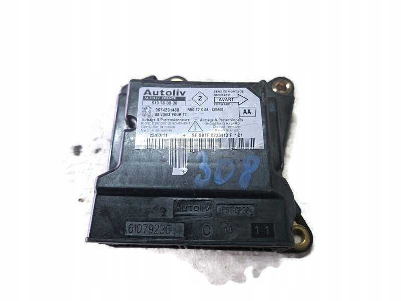 фото №1, Peugeot 308 t7 11r модуль датчик подушка безпеки 9674291480