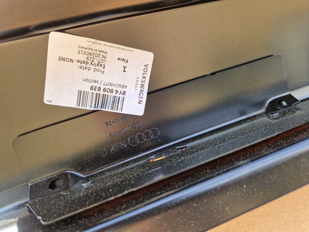 фото №10, Порог левый обшивка bok блок двигателя audi s3 sportback 8y4809839 новый оригинальный