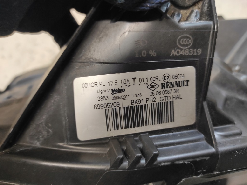 фото №11, Renault laguna 3 iii lift 13- лампа левая перед 260605873r