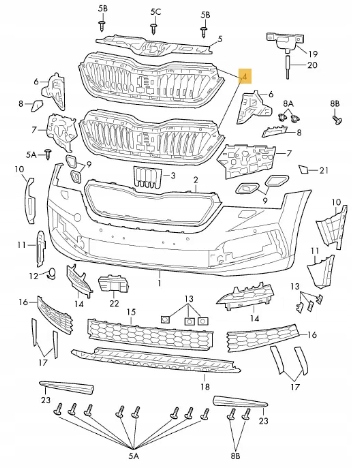 фото №1, Решётка радиатора решётка радиатора skoda scala 657853653