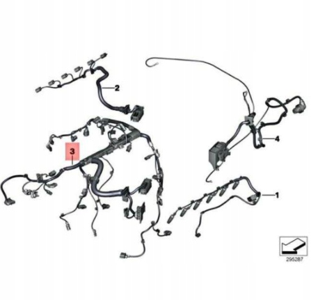 фото №1, Bmw 3 gran turismo f34 двигун кабель harness module 12518574019