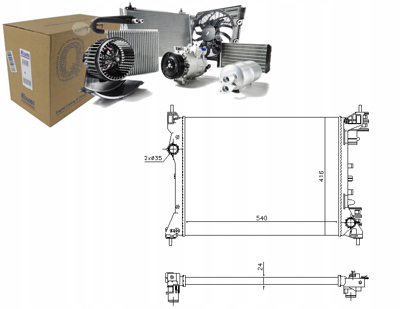 фото №1, Радіатор двигуна alfa romeo mito fiat doblo opel