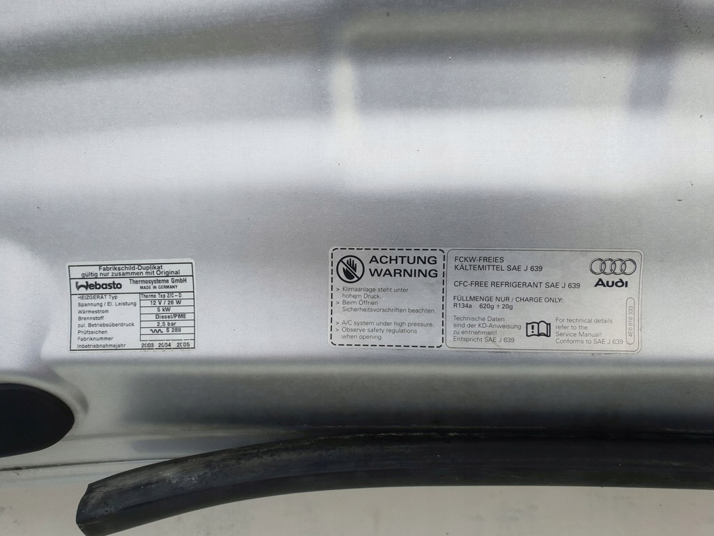 фото №11, Audi a8 d3 02-05 капот крышка двигателя перед 4d0010134q