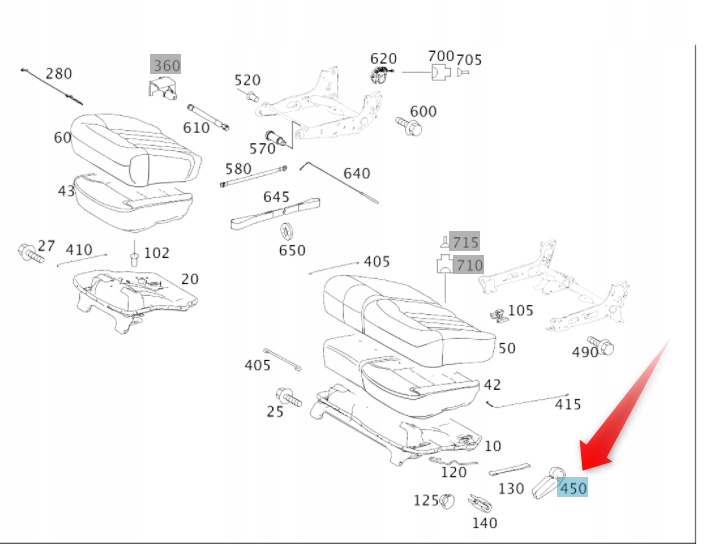 фото №2, Важіль кронштейн ручка сидіння mercedes gl x164 pra
