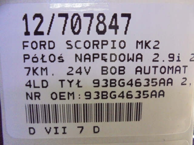 фото №7, Ford scorpio mk2 приводной вал приводная задняя 93bg4635aa 2,9 abs