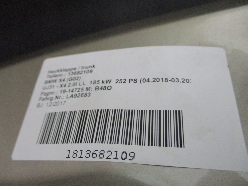 фото №11, Крышка багажника задняя bmw x4 g02