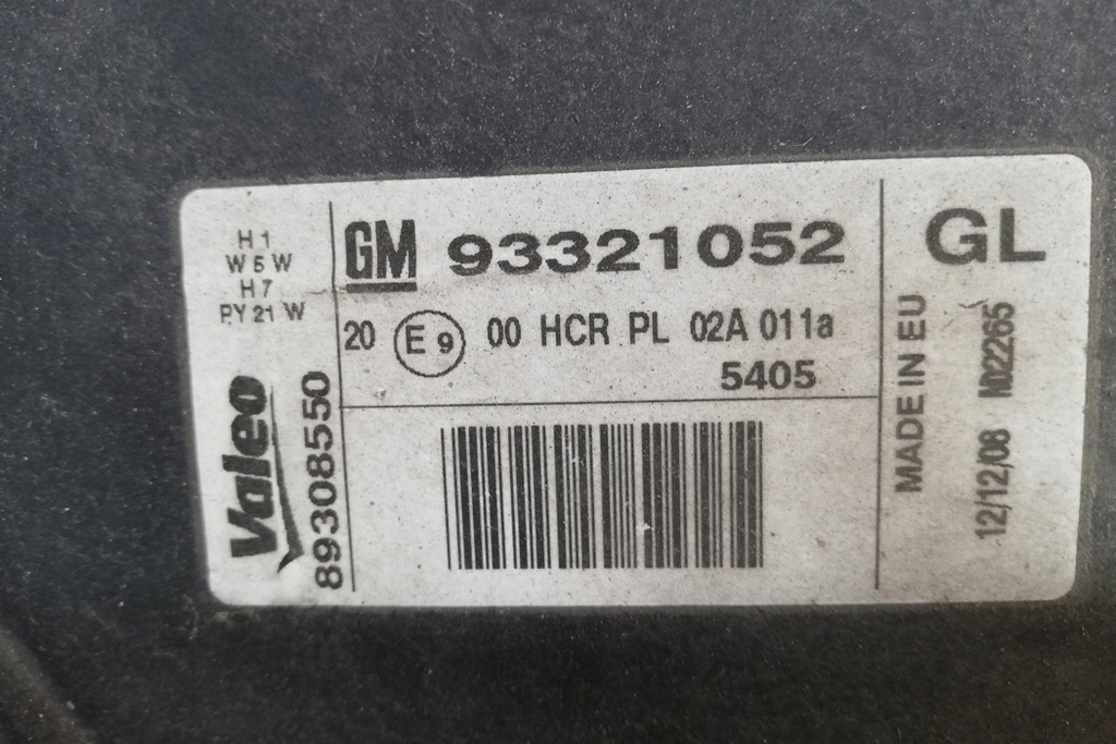 фото №9, Лампа ліва передня opel meriva 93321052 1.7l дизель 74kw 2006