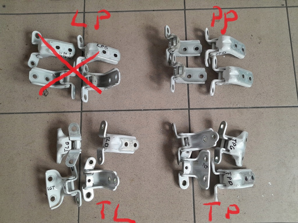 фото №1, Hyundai ioniq 2016-21 петли дверь перед задняя góra + dół белый