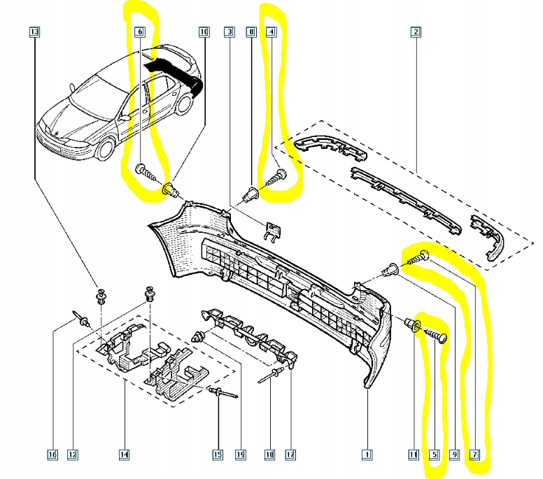 фото №8, Болт бампера задня renault laguna ii оригінальний номер 7703017026