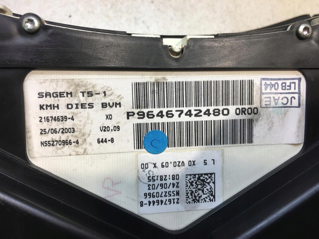 фото №5, Счетчик приборы peugeot 307 sw 1.4 hdi 9646742480
