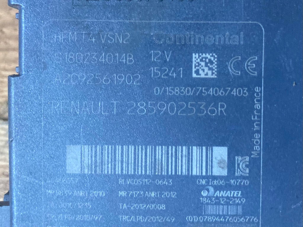 фото №3, Считыватель карта renault captur clio iv 285902536r