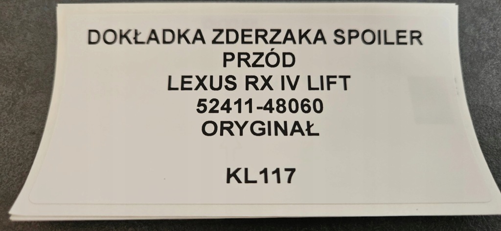 фото №8, Накладка бампера перед lexus rx iv lift оригинал