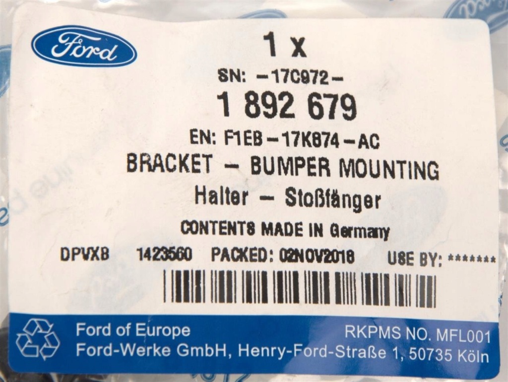 Кронштейн бампера перед права c-max focus 2014- 1892679 _ f1eb-17k874-ac Ціна