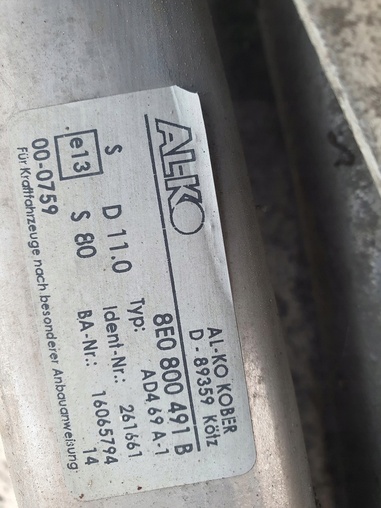 фото №13, Audi a4 b7 hak буксирувальний al-ko 8e0800491b 11-3