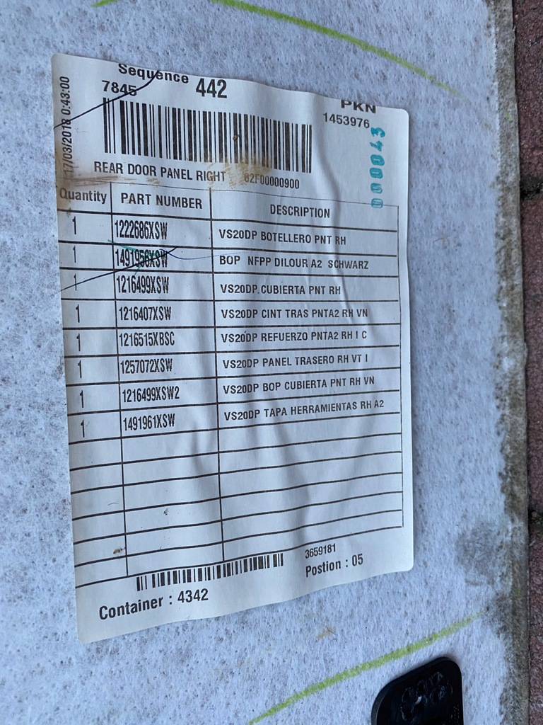 фото №8, Обивка обшивка правый задняя дверь mercedes vito w447