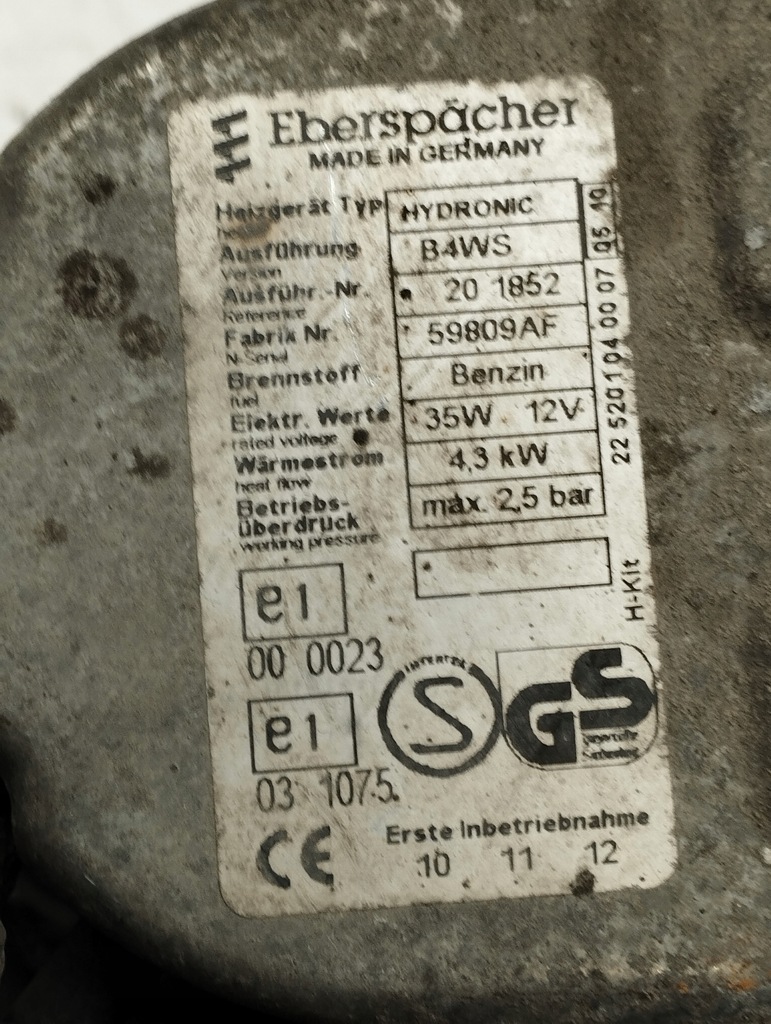 фото №12, Webasto обогреватель стояночный eberspaecher hydronic b4ws