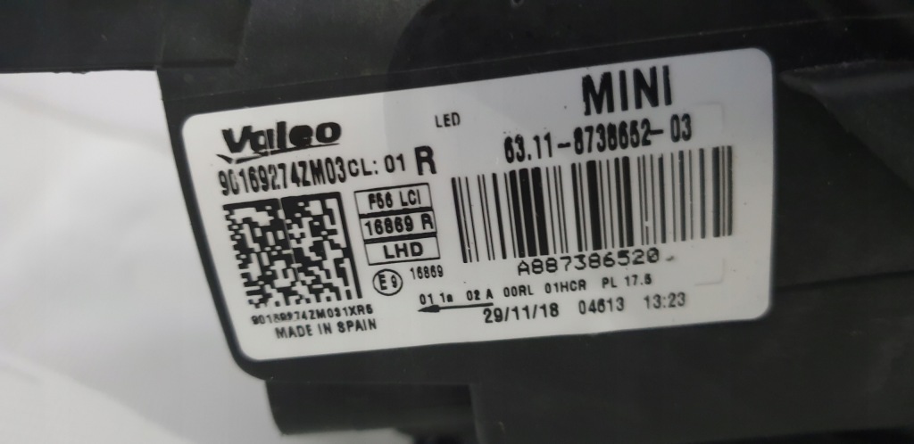 Mini cooper f55 f56 рестайлинг  lci full led фара правый Доставка