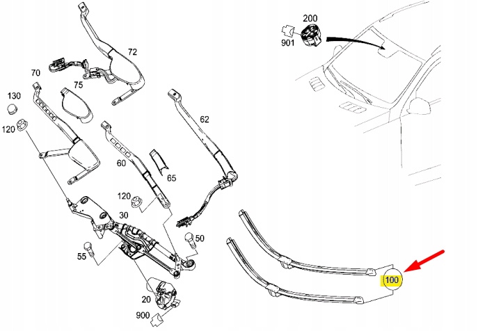 Mercedes-benz gl-class x166 рычаги дворник передних lhd a166820104528 Киев