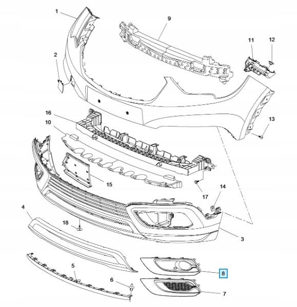 фото №2, Оригинальная левая рамка заглушка противотуманной фары opel crossland x 39099481