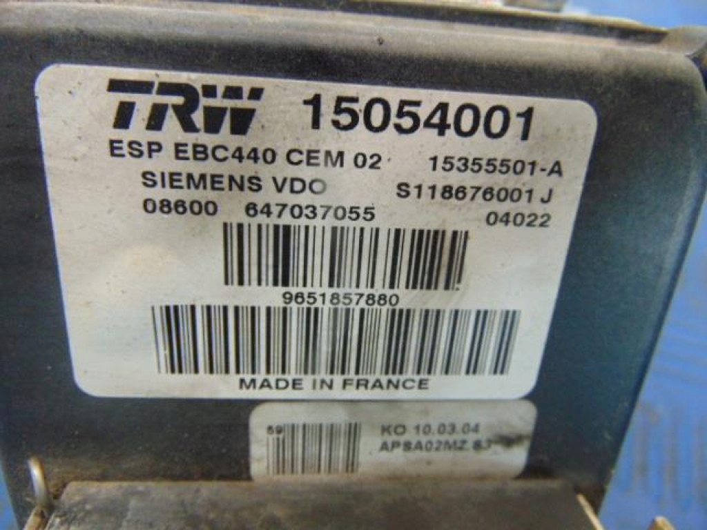 фото №11, Peugeot 407 3.0b насос abs 15054001