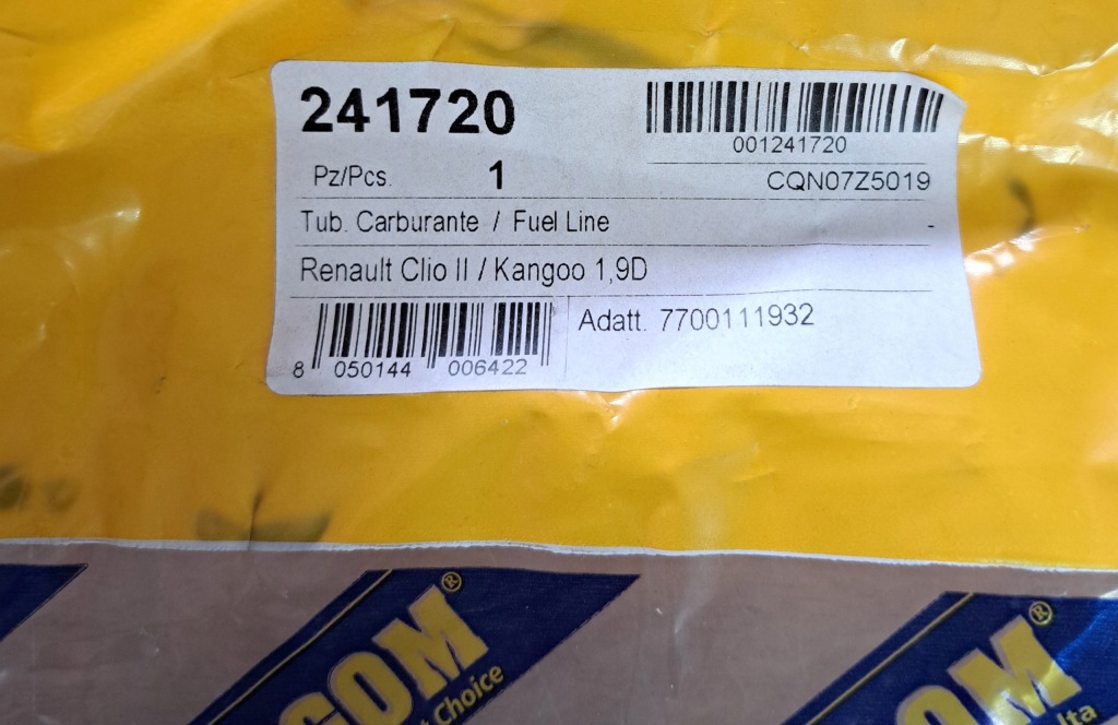 фото №3, Unigom шланг пального 241720 renault clio ii kangoo