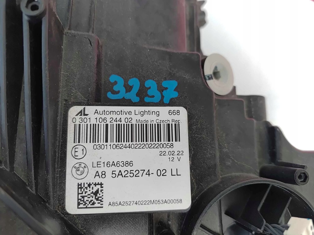 фото №14, Bmw 3 g20 g21 лампа правая перед передняя laser shadow line 3237