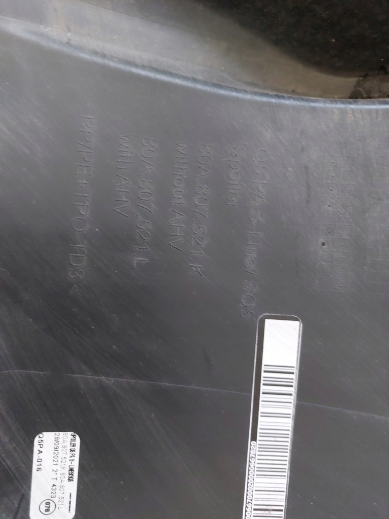 фото №8, Audi q5 sq5 s-line накладка бампера задня 80a807521 k оригінал