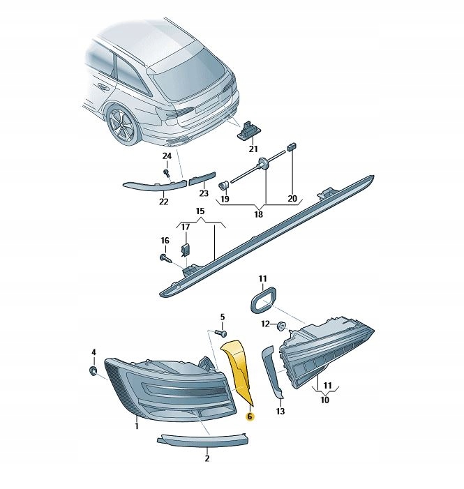 фото №1, Захист заднього світло zew. права audi a6 c8