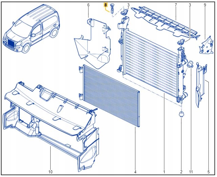 фото №3, Клипса штифт радиатора renault megane kangoo ii 2