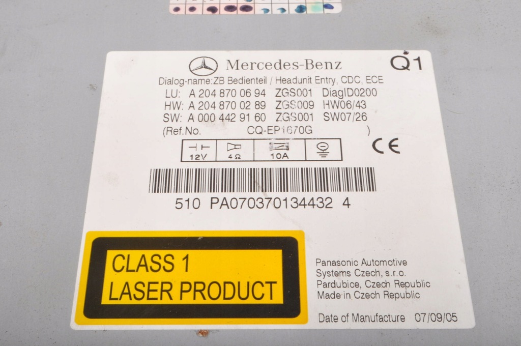 фото №5, Mercedes w204 радио cd a2048700694