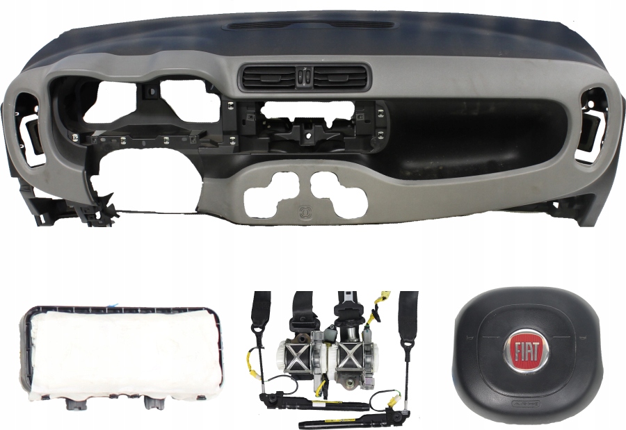 фото №1, Приборная панель консоль подушка безопасности ремни fiat panda