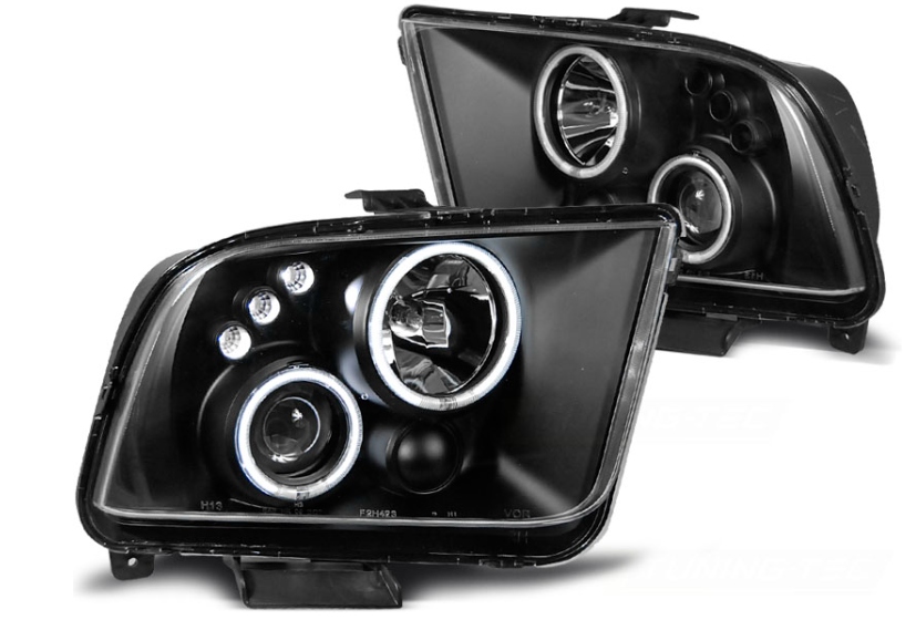 фото №2, Лампы фары do ford mustang v od 2004 do 2009 roku black кольца led