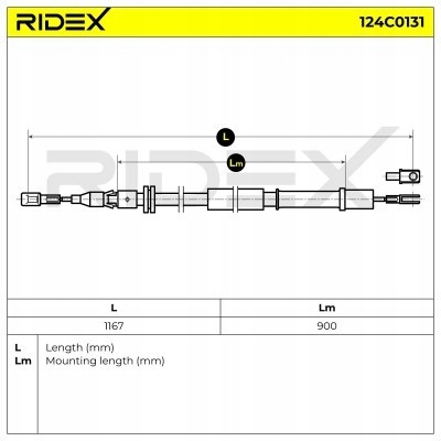 Трос гальма ручного ridex 124c0131 Оригінал