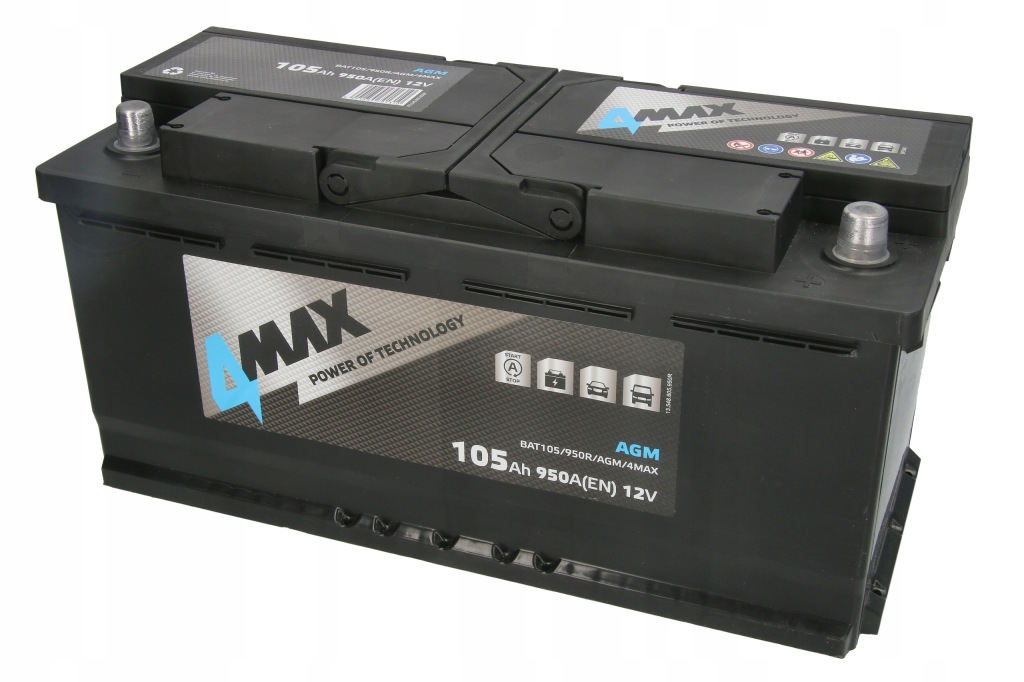 фото №1, Акумулятор запуск стоп 4max agm 105ah 950a