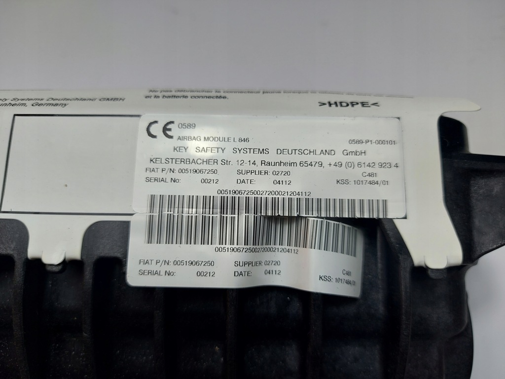 фото №6, Lancia ypsilon ii подушка безпеки подушка пасажира bdb 00519067250