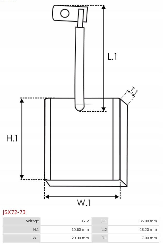 фото №9, Щетка угольная, стартер as-pl jsx72-73