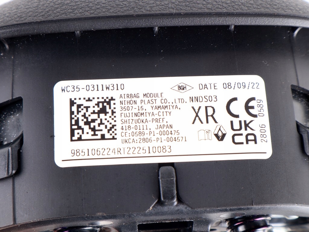 фото №8, Подушка повітряна водія подушка безпеки renault arkana 19-23 r. 985106224r
