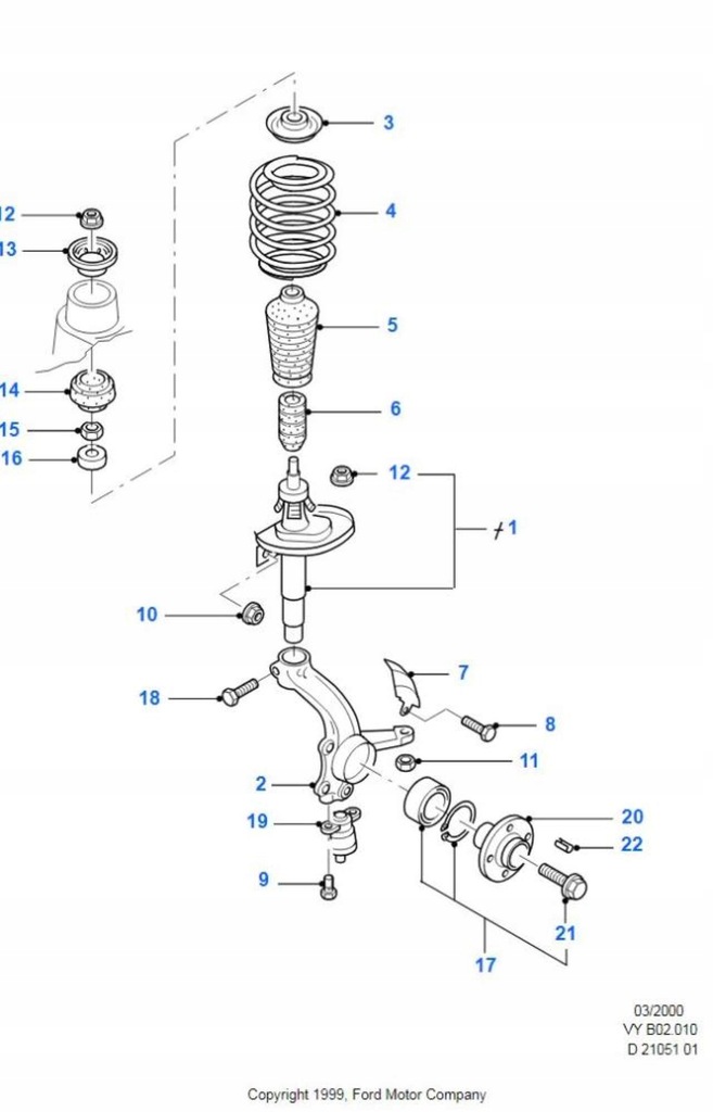 фото №7, Гайка кронштейн амортизатора перед ford galaxy
