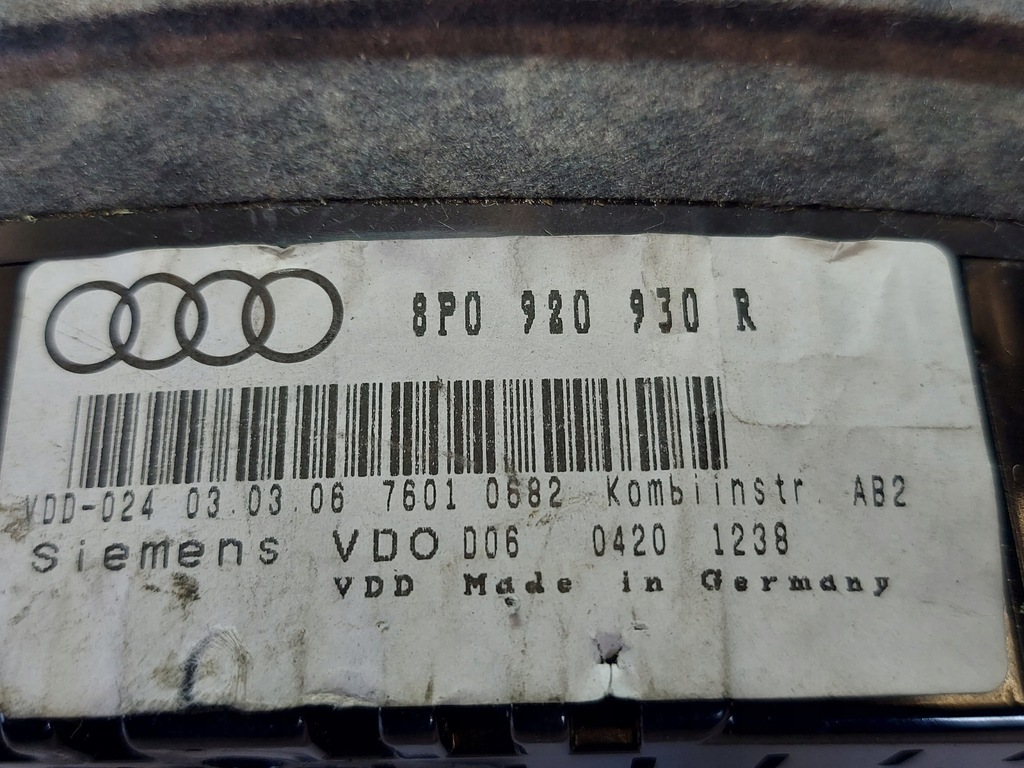 фото №11, Лічильник приладова панель a3 8p 1.9 tdi 8p0920930r