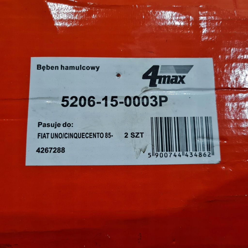 Fiat uno cinquecento гальмівні барабани гальмівні комплект 4max 5206-15-0003p Зі Шроту