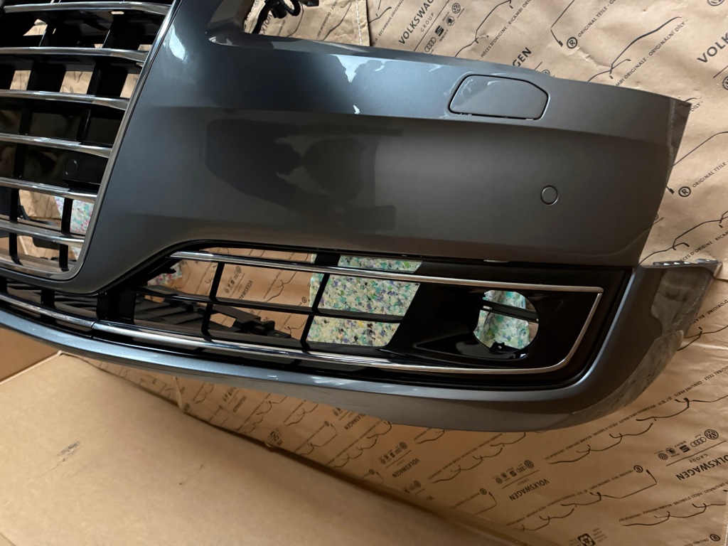 фото №8, Audi a8 d4 lift бампер перед решётка радиатора pdc омыватель комплект orginał lx7r 2016 r