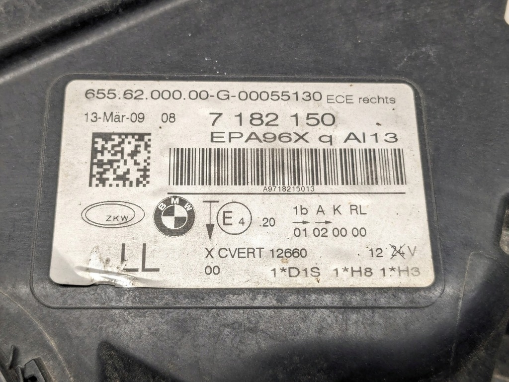 фото №10, Комплектна лампа права перед dynamic ксенон 7182150 bmw 7 f01 f02 08- europa