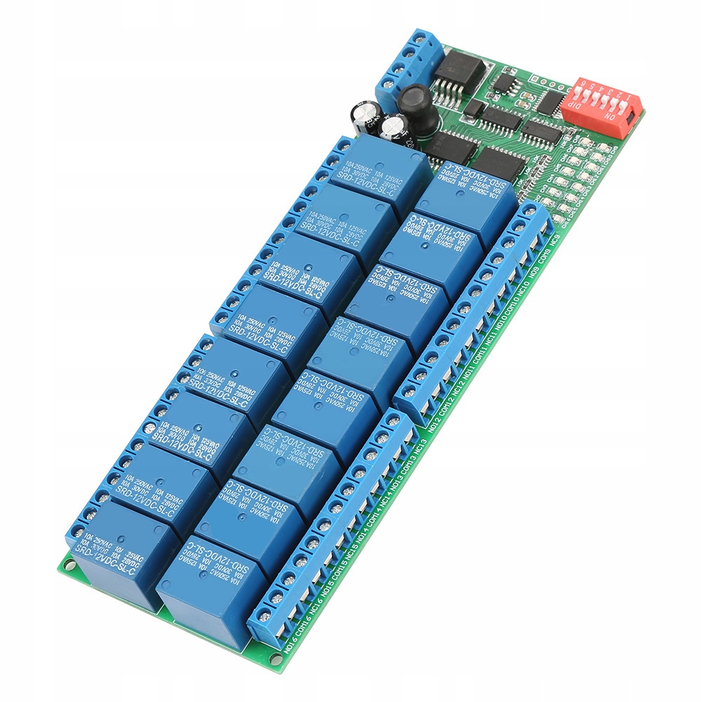фото №7, Dc 12v 16-kanałowy модуль реле modbus rtu