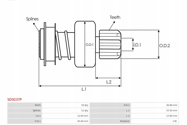 фото №4, Зчеплення односторонній, стартер as-pl sd9237p
