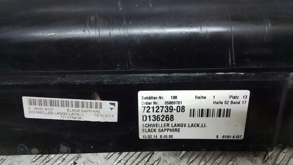 фото №12, Накладка порог левая bmw 7 f01, f02 7212739 4.4l hybrid 330kw 2012