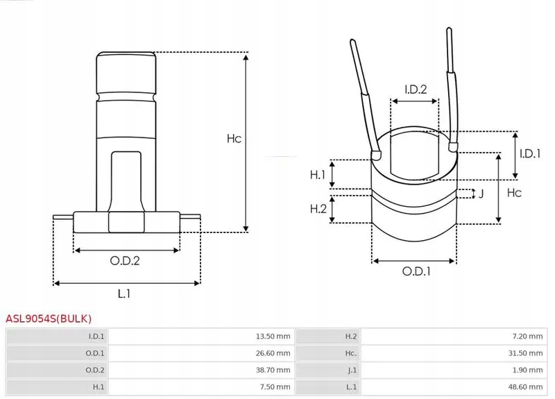 фото №4, Komutator генератора asl9054s bulk as-pl