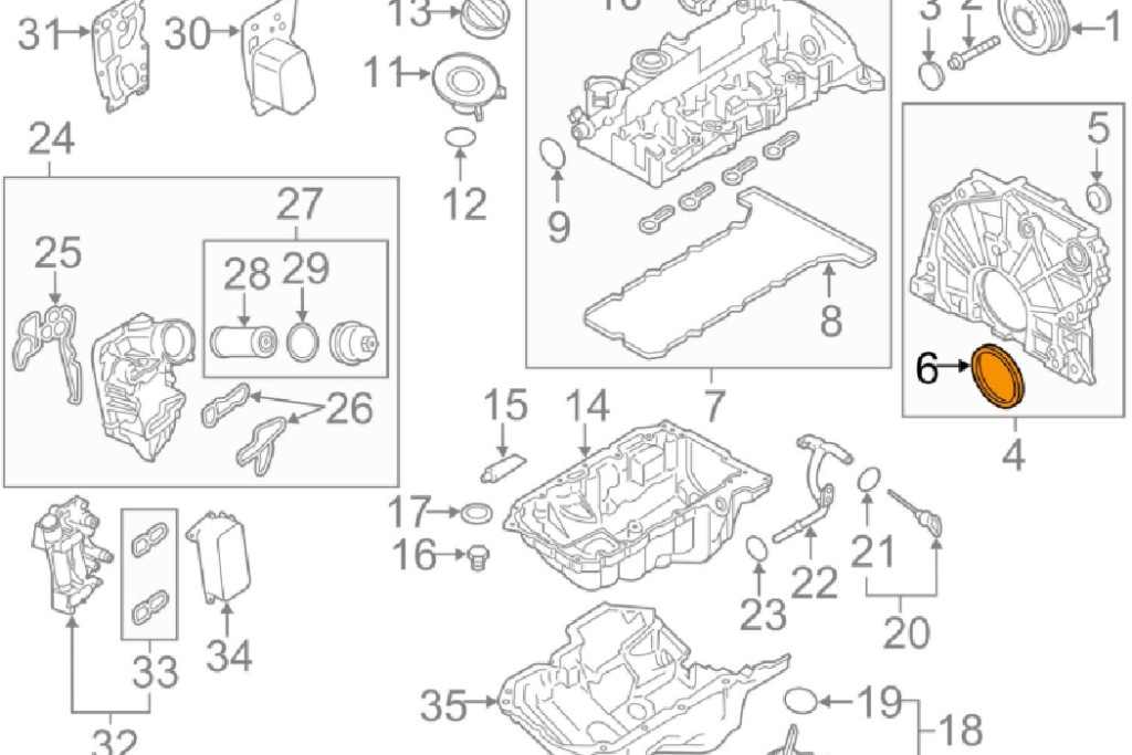 Купити Ущільнювач вала колінчастого двигуна bmw x5 f15 11147797490 7797490